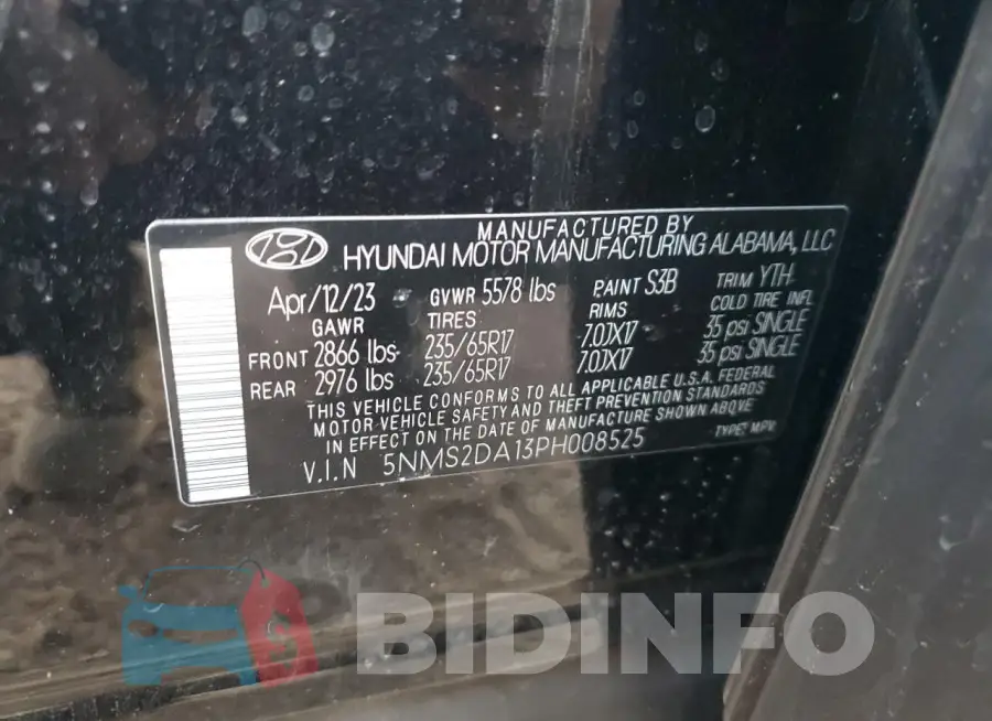 5NMS2DA13PH008525 Photo# 13