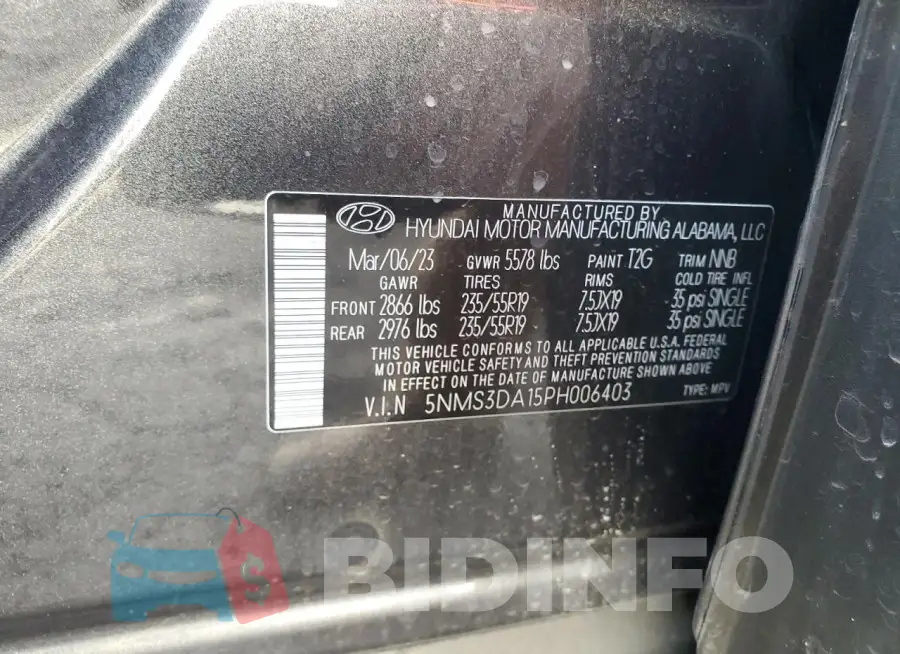 5NMS3DA15PH006403 Photo# 13