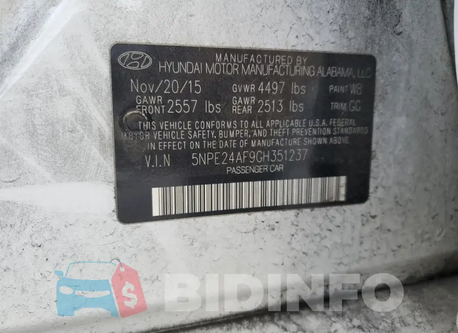 5NPE24AF9GH351237 Photo# 12