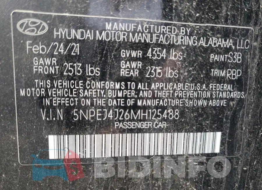 5NPEJ4J26MH125488 Photo# 12