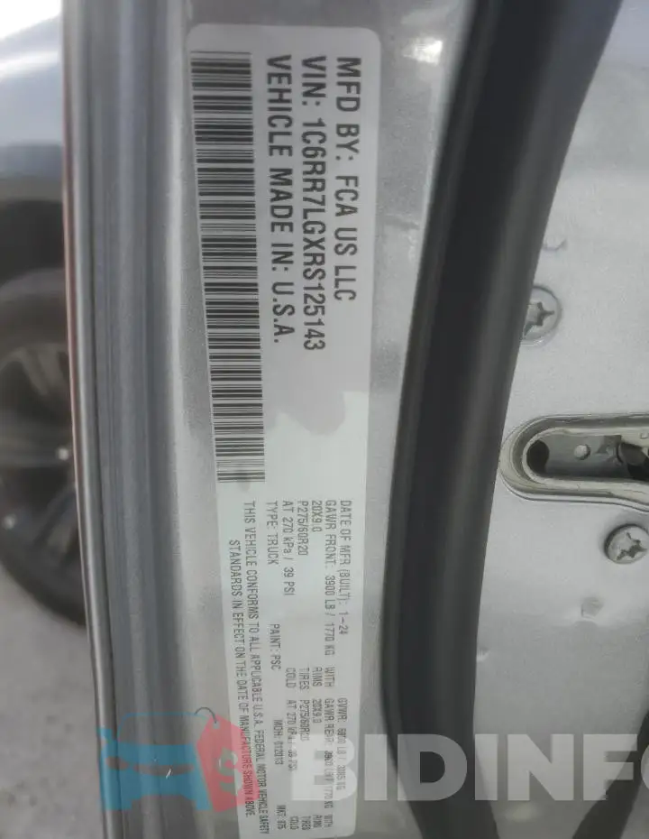 1C6RR7LGXRS125143 Photo# 13