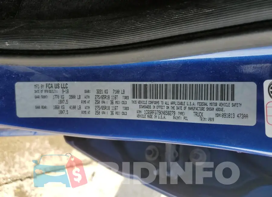 1C6SRFGT5KN658279 Photo# 13