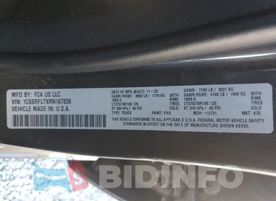 1C6SRFLTXRN167836 Photo# 13