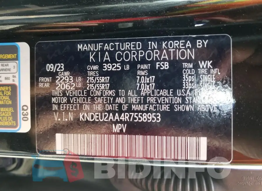 KNDEU2AA4R7558953 Photo# 12