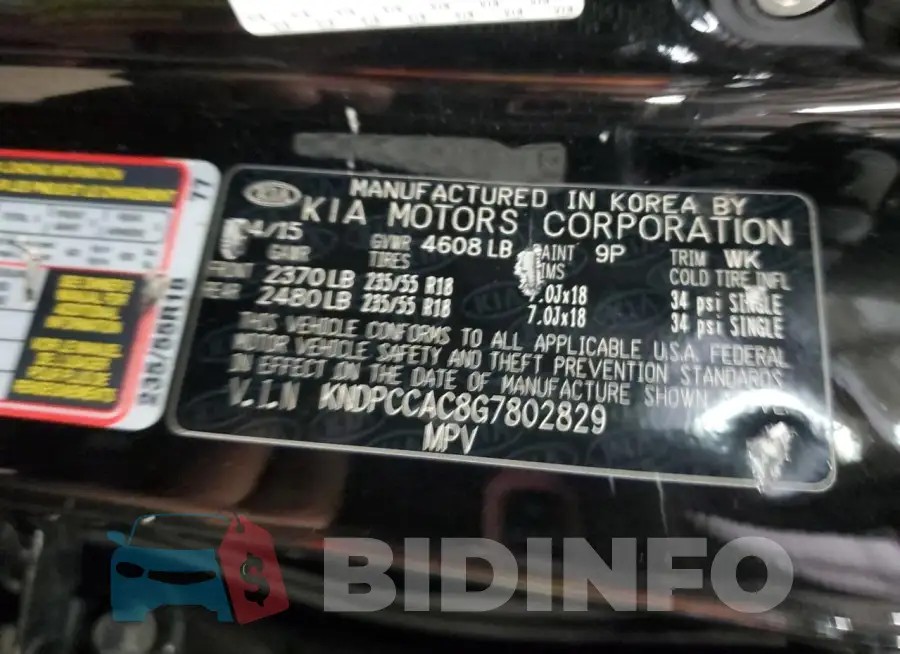 KNDPCCAC8G7802829 Photo# 12