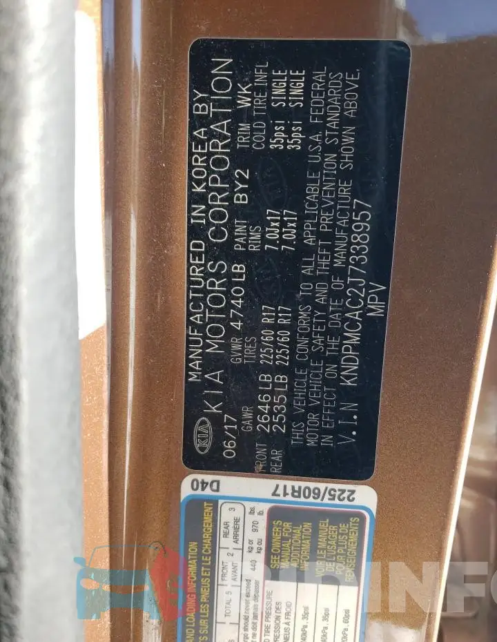 KNDPMCAC2J7338957 Photo# 13