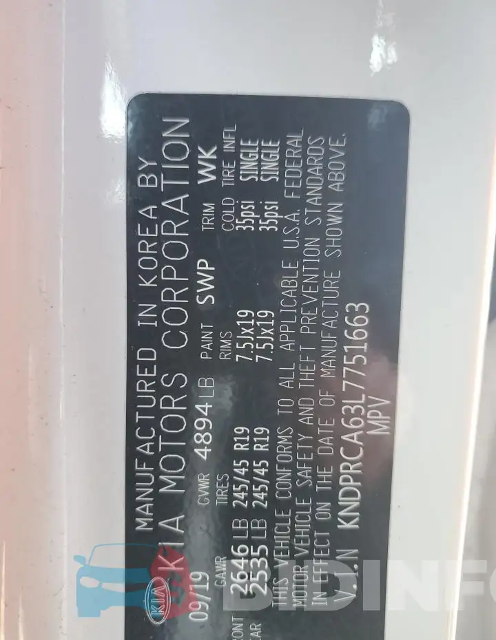 KNDPRCA63L7751663 Photo# 13