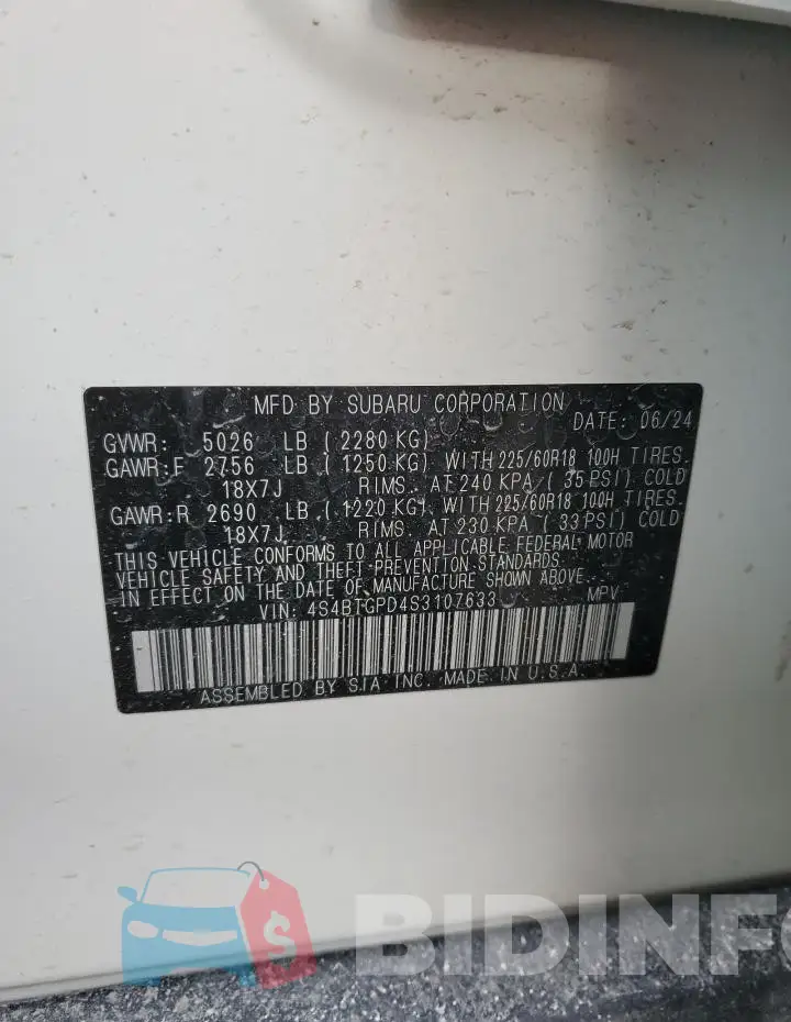 4S4BTGPD4S3107633 Photo# 12