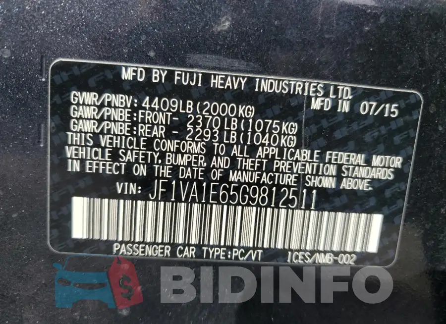 JF1VA1E65G9812511 Photo# 12