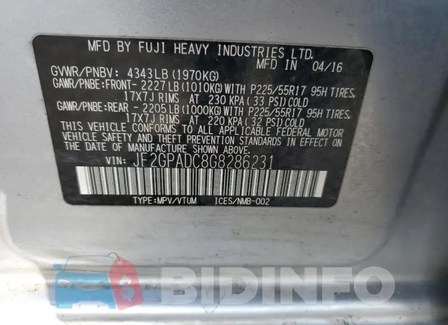 JF2GPADC8G8286231 Photo# 13