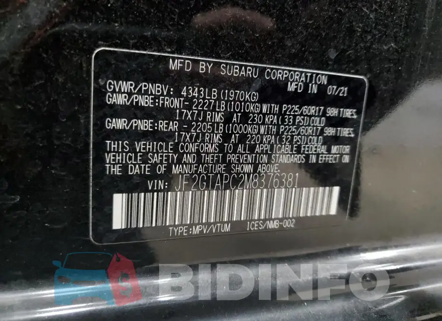 JF2GTAPC2M8376381 Photo# 13