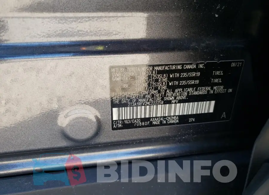 2T3A1RFV2MC222258 Photo# 12