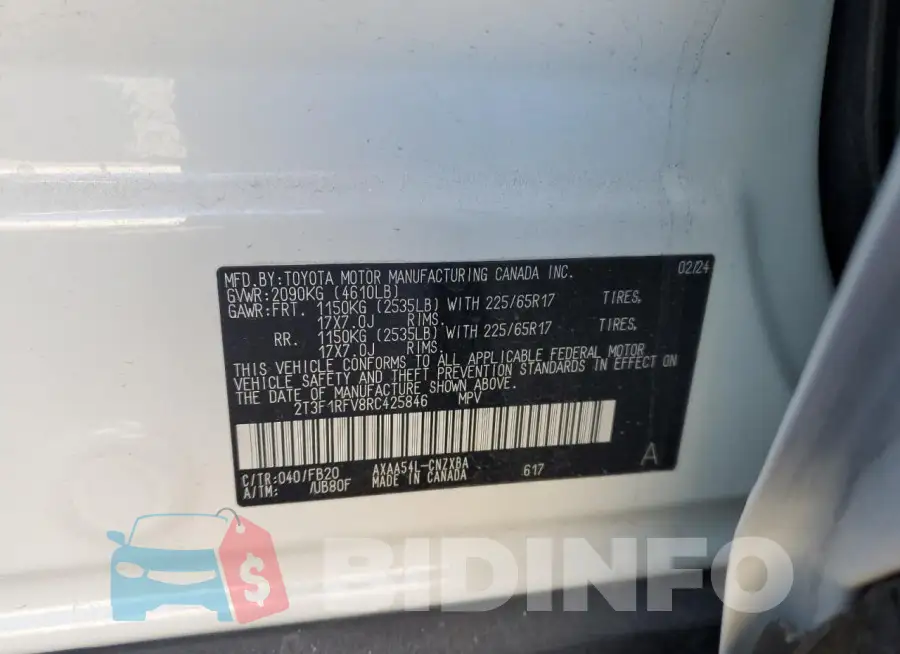 2T3F1RFV8RC425846 Photo# 13