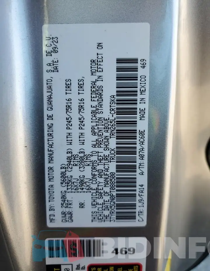 3TYRX5GN0PT088500 Photo# 12