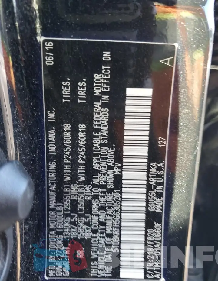 5TDBKRFH5GS305201 Photo# 13