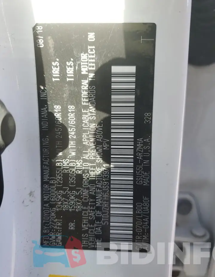 5TDJZRFH6JS913971 Photo# 13