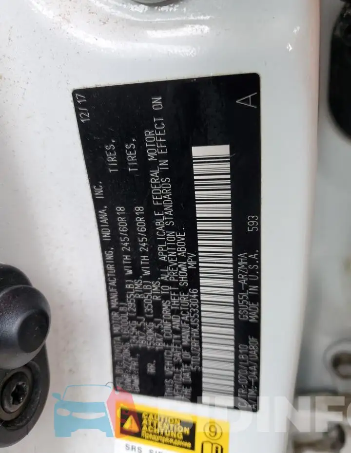 5TDJZRFHXJS533046 Photo# 14
