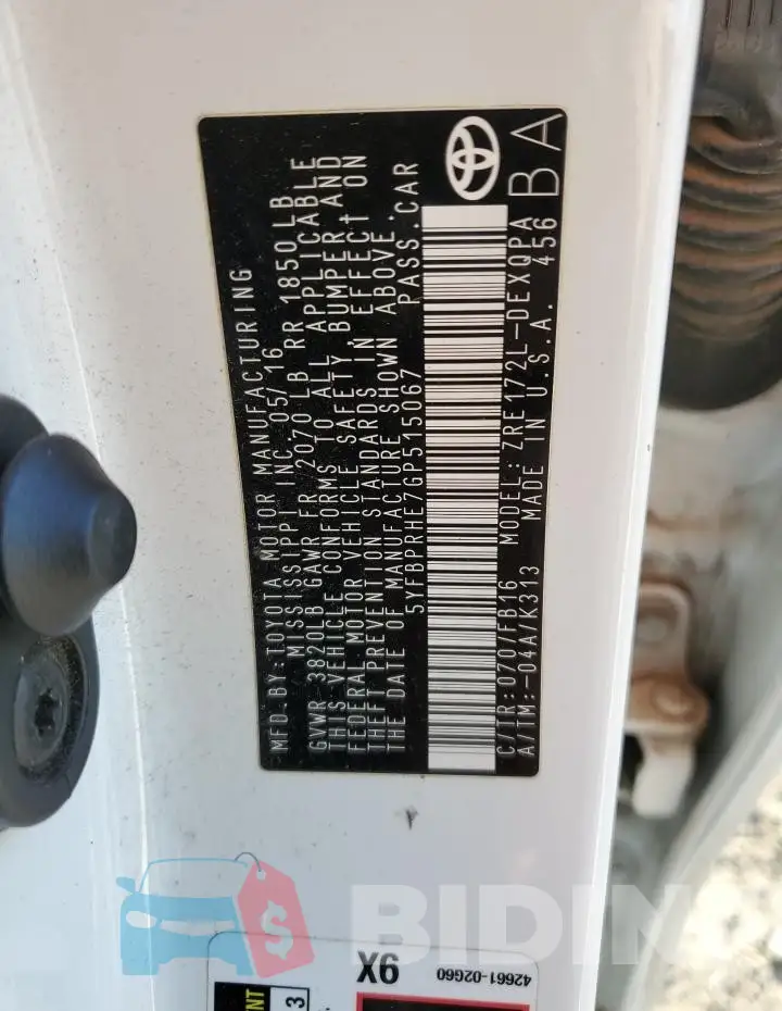 5YFBPRHE7GP515067 Photo# 13