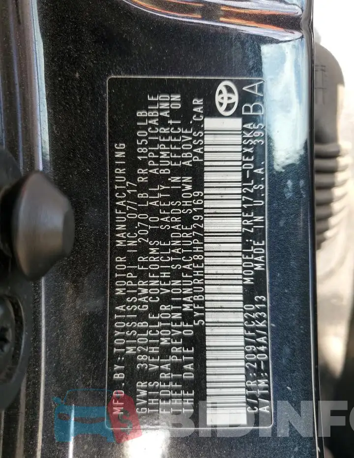 5YFBURHE8HP729169 Photo# 13