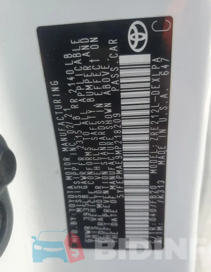 5YFEPMAE9MP218209 Photo# 12
