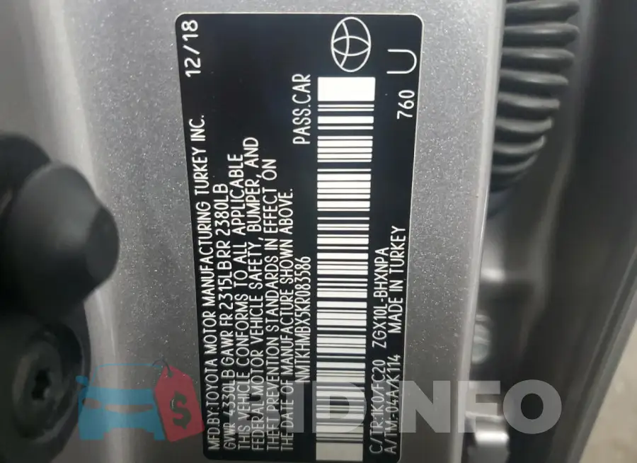 NMTKHMBX5KR083586 Photo# 13
