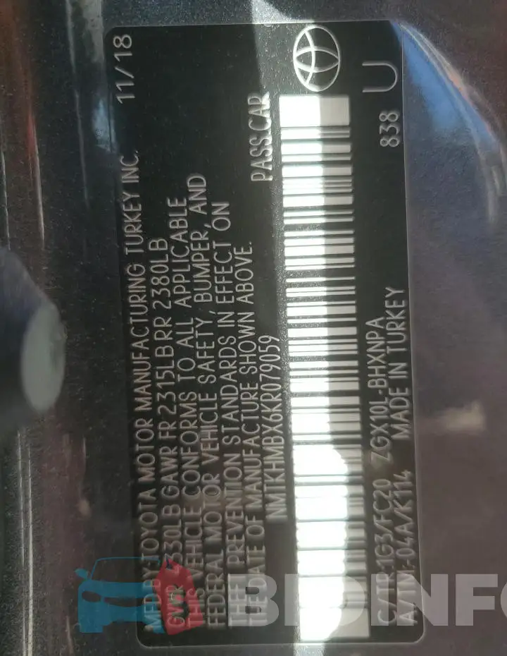 NMTKHMBX6KR079059 Photo# 13