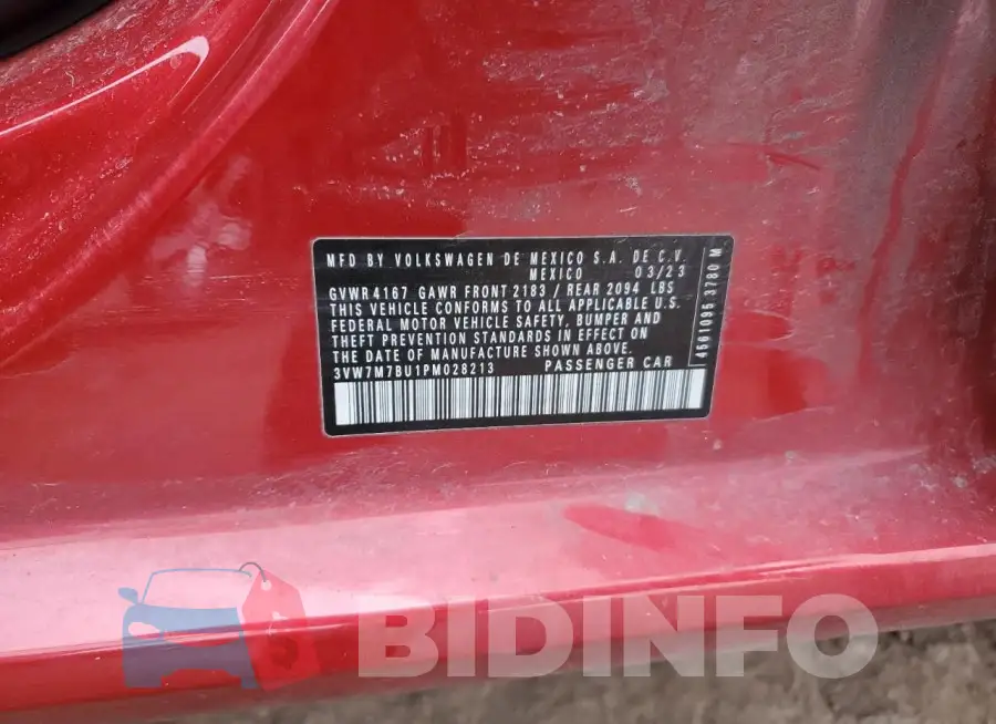 3VW7M7BU1PM028213 Photo# 12