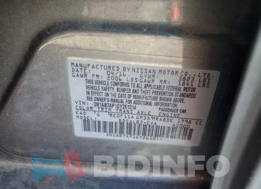 3N1AB7AP1GY261014 Photo# 12