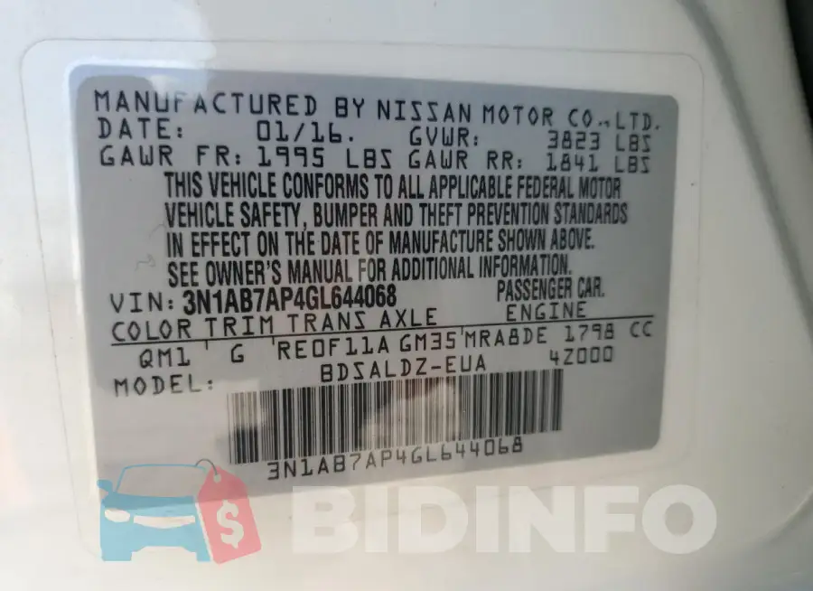 3N1AB7AP4GL644068 Photo# 12