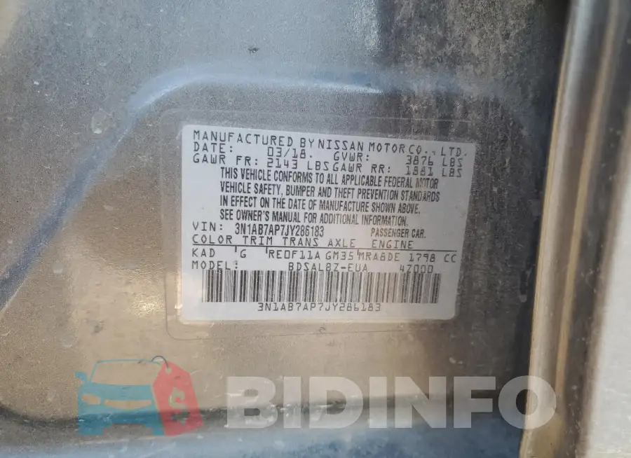 3N1AB7AP7JY286183 Photo# 12