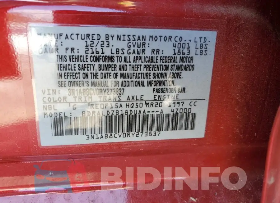 3N1AB8CV0RY273837 Photo# 12