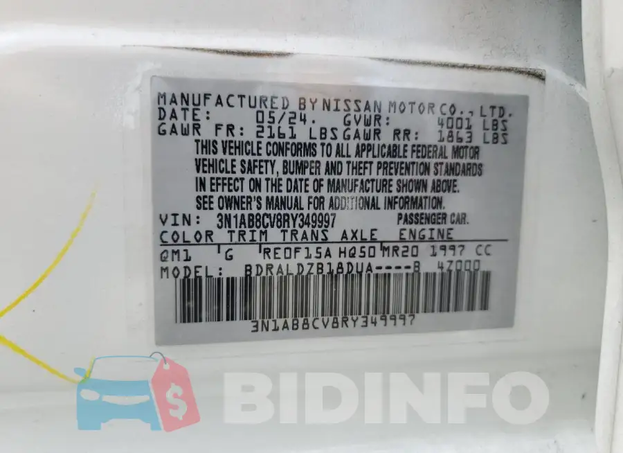 3N1AB8CV8RY349997 Photo# 13