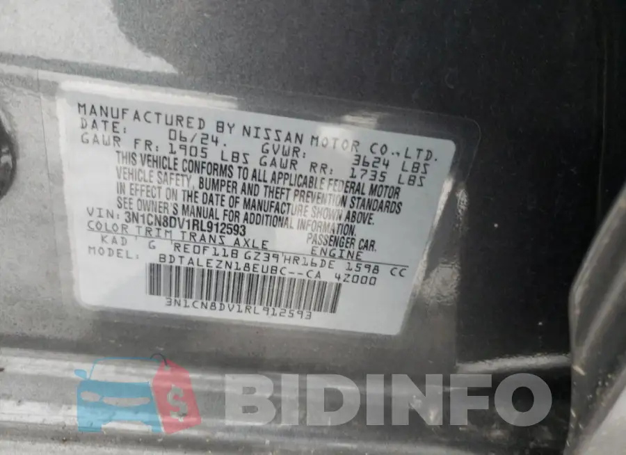 3N1CN8DV1RL912593 Photo# 12