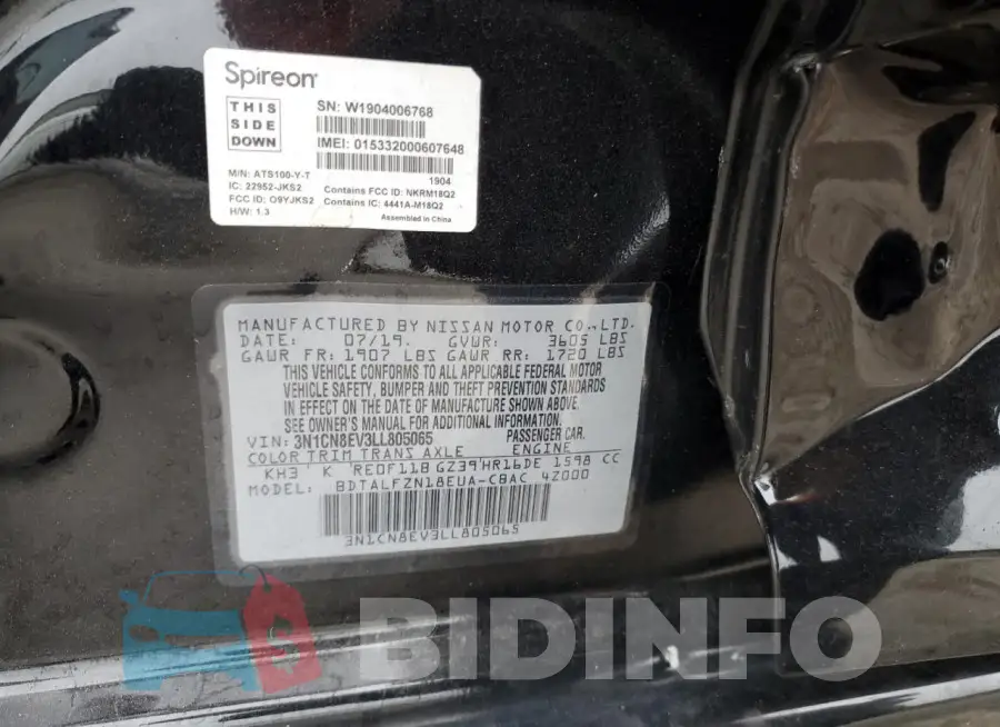 3N1CN8EV3LL805065 Photo# 12