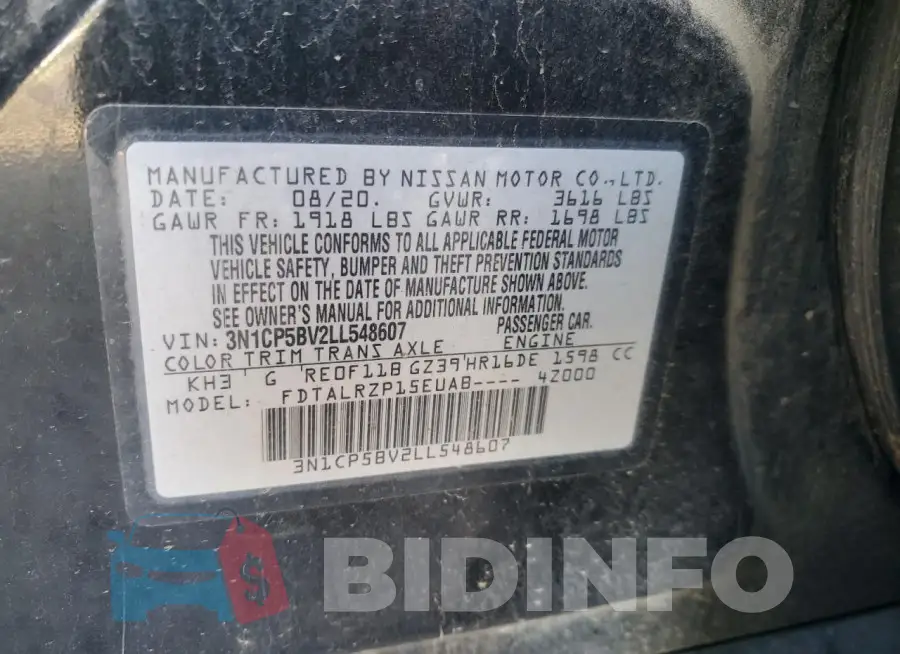 3N1CP5BV2LL548607 Photo# 12