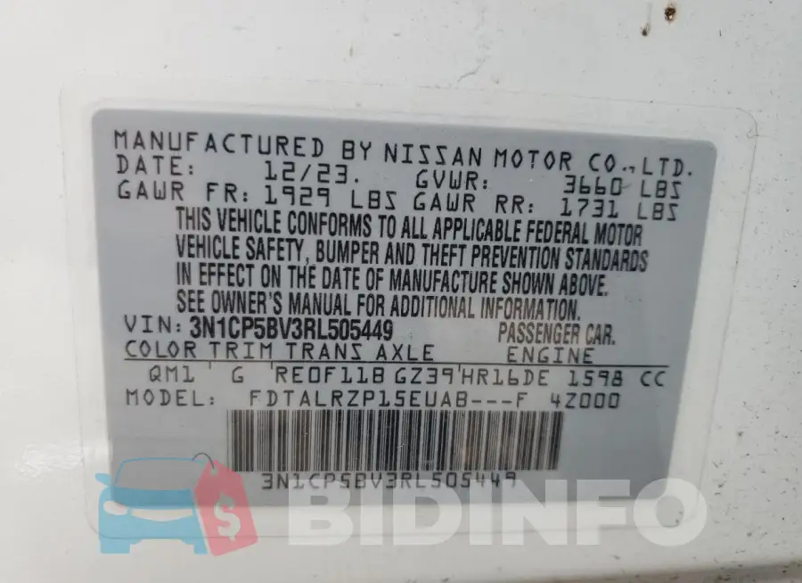 3N1CP5BV3RL505449 Photo# 12