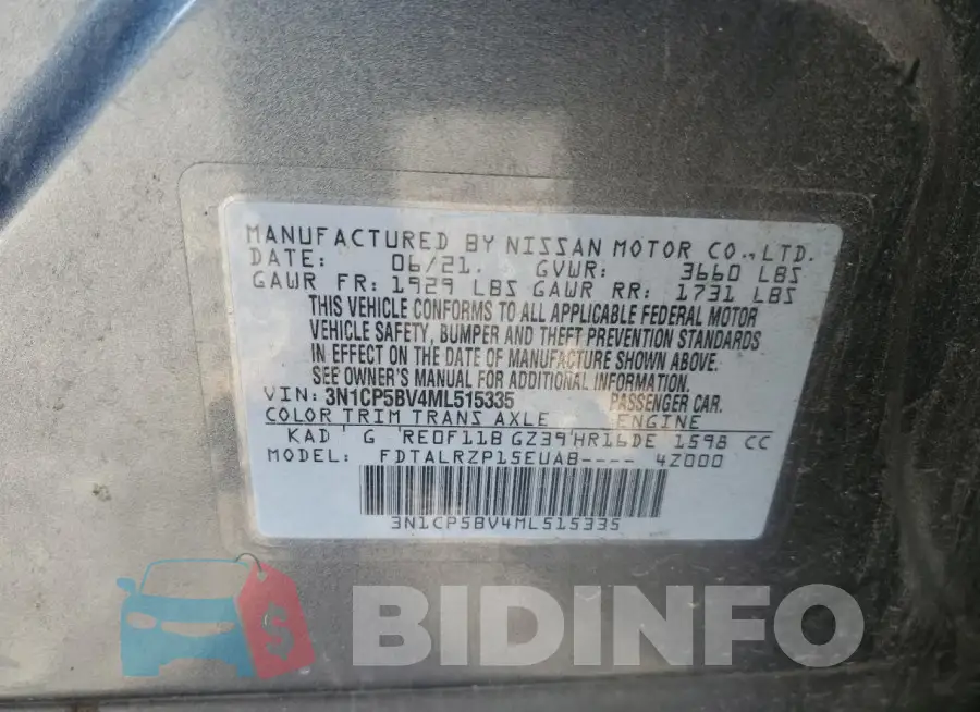 3N1CP5BV4ML515335 Photo# 12