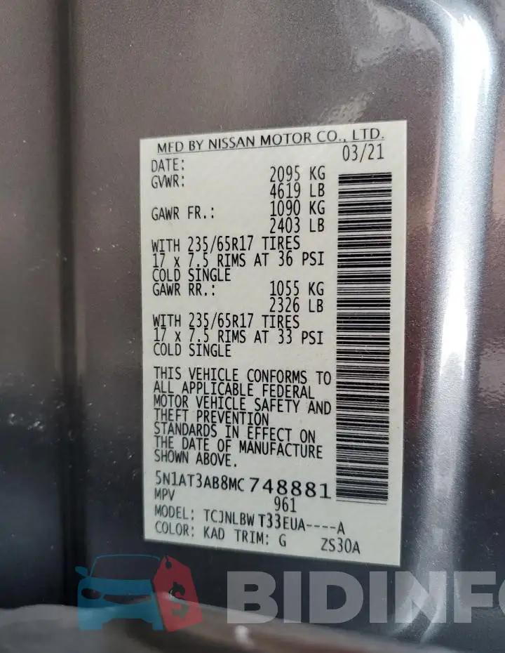 5N1AT3AB8MC748881 Photo# 14