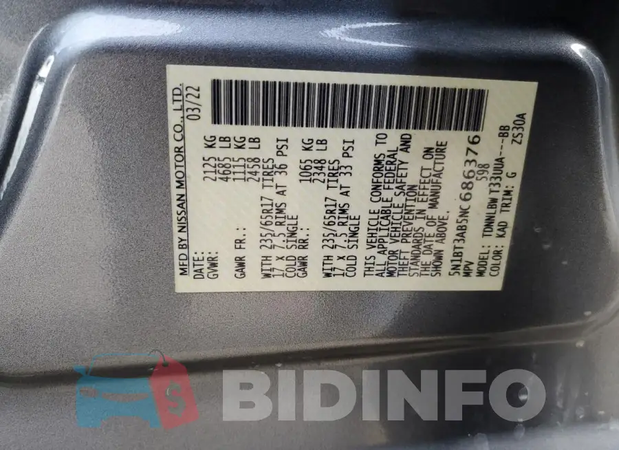 5N1BT3AB5NC686376 Photo# 13