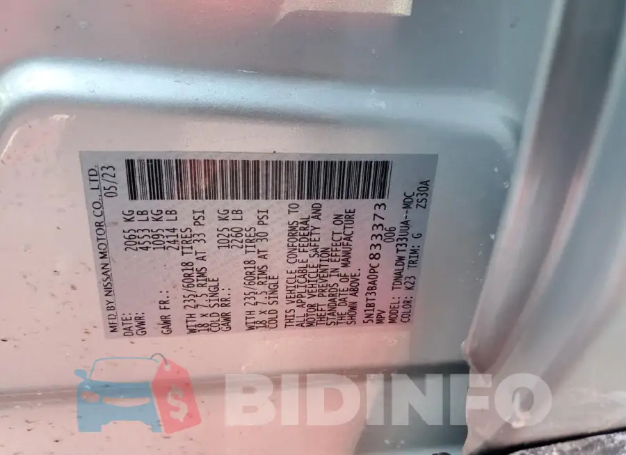 5N1BT3BA0PC833373 Photo# 14