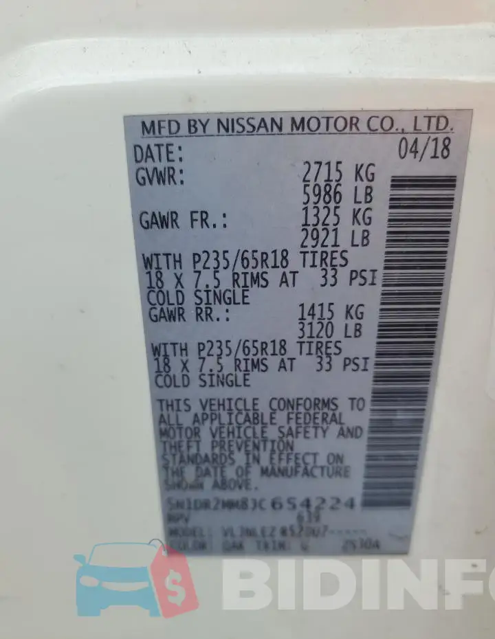 5N1DR2MM8JC654224 Photo# 13