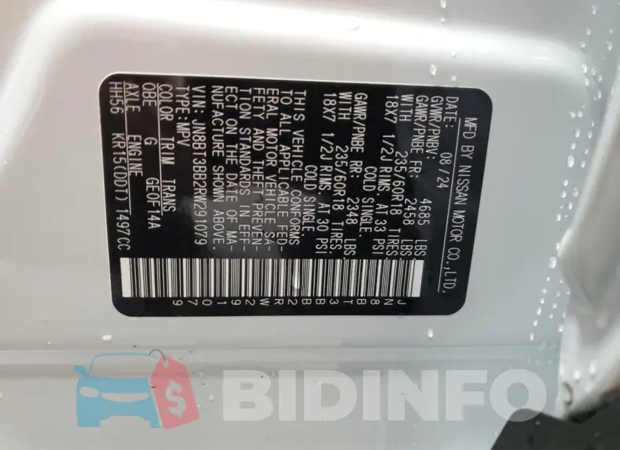 JN8BT3BB2RW291079 Photo# 14