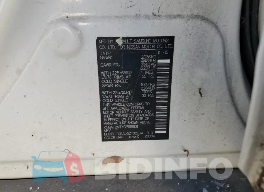 KNMAT2MTXGP619931 Photo# 13