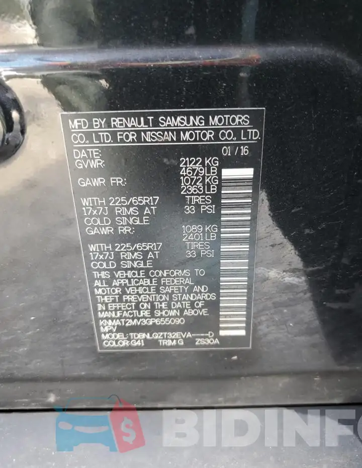 KNMAT2MV3GP655090 Photo# 13
