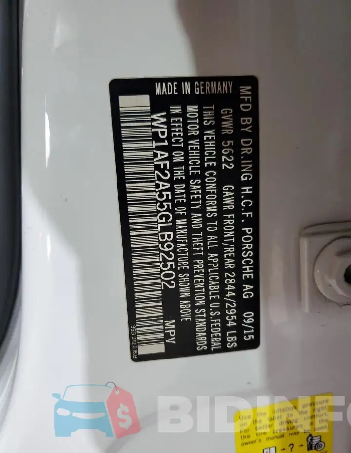 WP1AF2A55GLB92502 Photo# 13