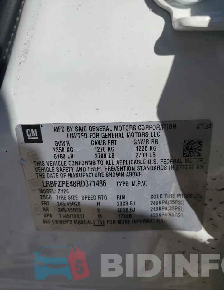 LRBFZPE48RD071486 Photo# 14