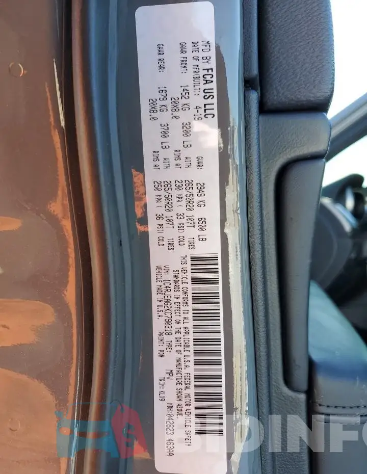 1C4RJEAG2KC790318 Photo# 14