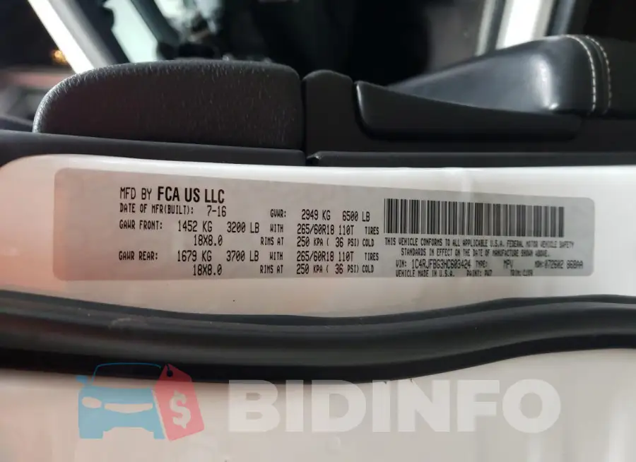 1C4RJFBG3HC603424 Photo# 14