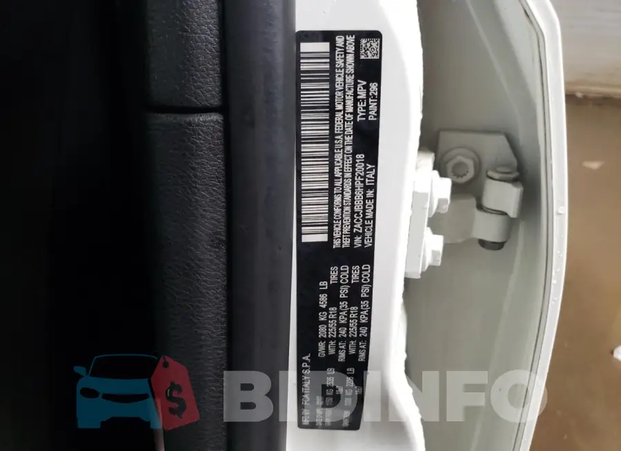 ZACCJBBB6HPF20018 Photo# 13