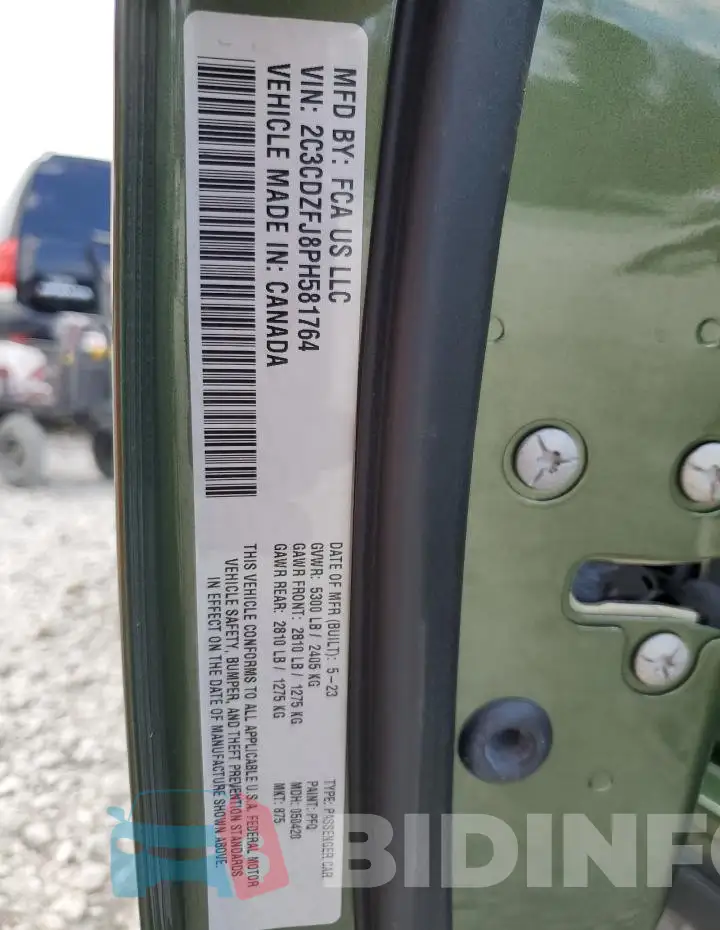 2C3CDZFJ8PH581764 Photo# 13